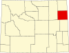 State map highlighting Weston County