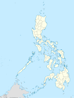 Mapa konturowa Filipin, po prawej nieco na dole znajduje się punkt z opisem „Cebu City”