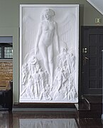 Géza Maróti's relief The Angel of Resurrection in the atelier