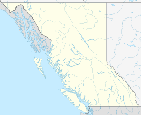 A map of British Columbia showing the location of Lowe Inlet Marine Provincial Park.