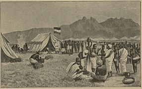 „Im Lager vor Kabara.“ (Die deutsche Emin Pascha-Expedition, vor 1891)