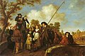 Straatzangers op een brug met liedblaadje (hij zingt, zij verkoopt een liedblad), Jan Miense Molenaer (1640/1645).