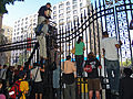 This gate at Columbia University was closed to prevent entry of protesters