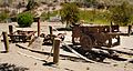 Restos del tren Salinero en Puerto Pirámides, Península de Valdés, Argentina.