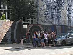 Visite urbaine guidée des œuvres du GSAF à Grenoble en 2018.