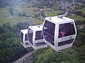 Cable Cars high above the A6 road and the River Derwent