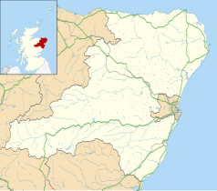 Mapa konturowa Aberdeenshire, na dole po lewej znajduje się punkt z opisem „Braemar”