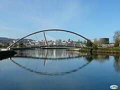 Passerella pedonale e Ponte strallato dei Tiranti sopra il fiume Lérez