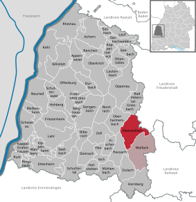 Poziția Oberwolfach pe harta districtului Ortenaukreis