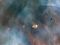 Image 29Hubble image of protoplanetary discs in the Orion Nebula, a light-years-wide stellar nursery probably very similar to the primordial nebula from which the Sun formed (from Formation and evolution of the Solar System)