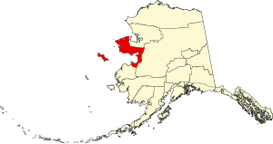 Map of Alaska highlighting Nome Census Area