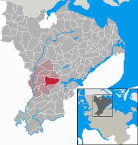 Poziția Schuby pe harta districtului Schleswig-Flensburg