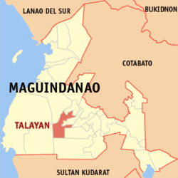 Mapa de Maguindánao del Sur con Talayan resaltado