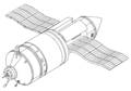 Kvant-1 avec son remorqueur orbital (Functional Service Module)