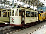 Motorwagen 164, zogenaamde 'Laagdakker' die op de tramlijnen 3 en 4 onder de drie poortjes van het Binnenhof kon doorrijden (bouwjaar 1906); 15 april 2007.