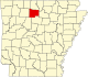 State map highlighting Searcy County