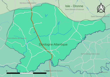 Carte en couleur présentant le(s) SAGE couvrant le territoire communal