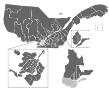 Les 125 circonscriptions provinciales du Québec à la suite du redécoupage adopté le 19 octobre 2011