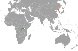 Mappa che indica l'ubicazione di Burundi e Corea del Nord