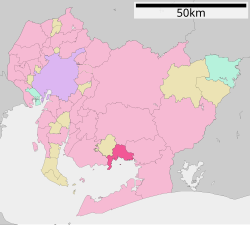 Location of Gamagōri in Aichi Prefecture