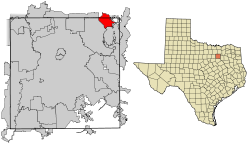 Location in Dallas County and the state of Texas