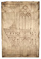 Façade of Strasbourg Cathedral by Opicinus de Canistris, 1260s