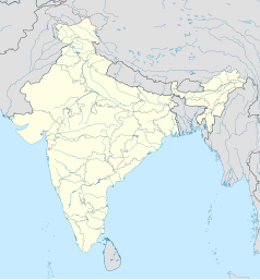 Mapa konturowa Indii, u góry po lewej znajduje się punkt z opisem „Pahalgam”