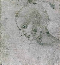 Leonardo da Vinci, a study of the Head of Madonna, c. 1484