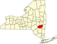 Map of New York highlighting Greene County