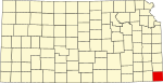 State map highlighting Cherokee County