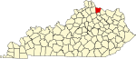 State map highlighting Bracken County