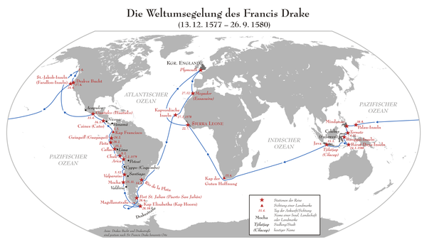 Route der Weltumsegelung