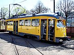 PCC-car 1304, gebouwd in 1971 in het toen modieuze 'openbaar vervoer-geel'.