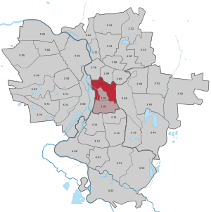 Lage des Stadtteils Nördliche Innenstadt (Halle) in Halle (Saale) (anklickbare Karte)