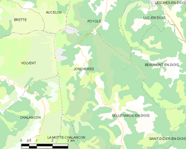 Mapa obce Jonchères