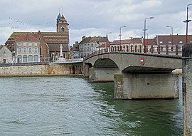 Bridge over the Saône River in Saint-Jean-de-Losne