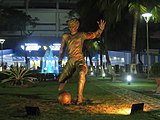 Statue of a player near the main gate of VYBK