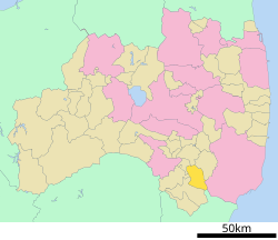 Location of Samegawa in Fukushima Prefecture