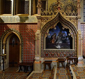 Gothic Revival - Interior of the St Giles' Catholic Church, Cheadle, Staffordshire, the UK, by Augustus Pugin, 1840-1846[46]