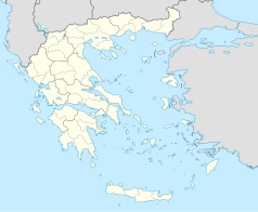 Mapa konturowa Grecji, po lewej znajduje się punkt z opisem „Missolungi”