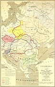 Mapa lingüístico, etnográfico y político de Europa del Este por Casimir Delamarre, 1868