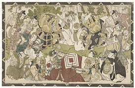 Acteurs sur scène (Entre 1800 et 1804) de Kiyonaga.