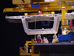 A bridge segment, part of the High Five interchange, in Dallas, Texas.