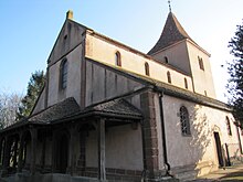 Porche de l'église Saint-Pierre-et-Paul d'Hohatzenheim.