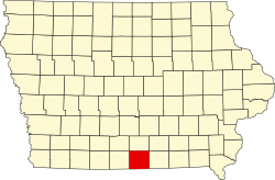 Karte von Wayne County innerhalb von Iowa