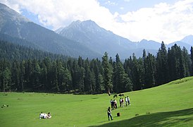 View of valley near Pahalgam town