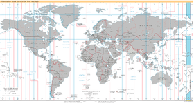 Carte du fuseau horaire.