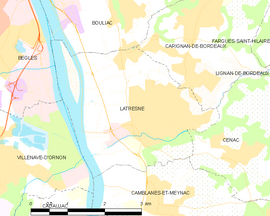 Mapa obce Latresne