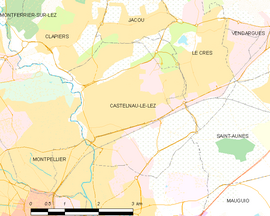 Mapa obce Castelnau-le-Lez