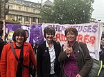 L'ancienne conseillère fédérale Micheline Calmy-Rey avec Ariane Laroux, Franceline Dupanloup et les chercheuses de l'Université de Genève